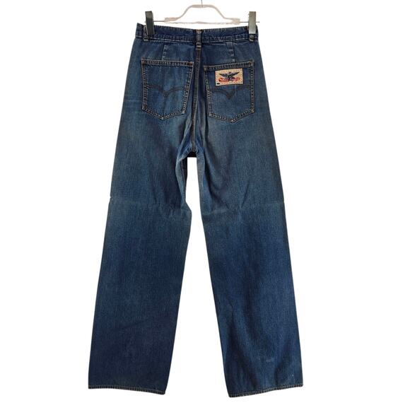 Levi's Denim - Vintage Levi's Womens 28x31 High Rise Wide Leg Lightweight Denim Blue Eagle Logo